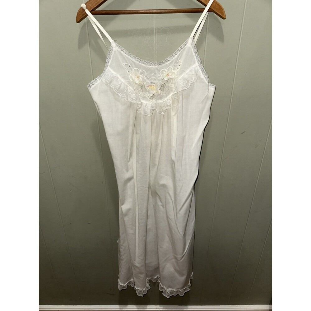 Vintage Willow Creek Nightgown Eyelet Laced Trim CottageCore Prairie No Size Tag